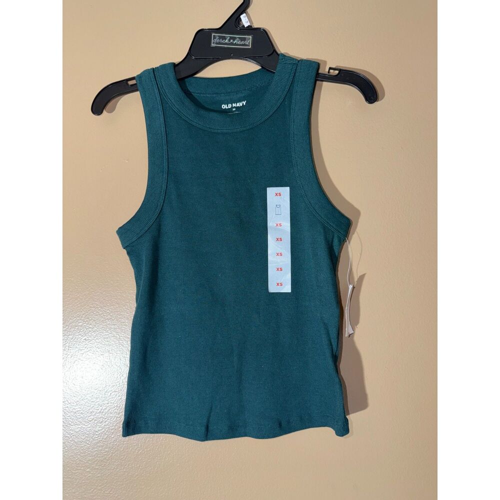 Old Navy Ribbed Tank Top Green Sleeveless Top Women’s XS NWT
